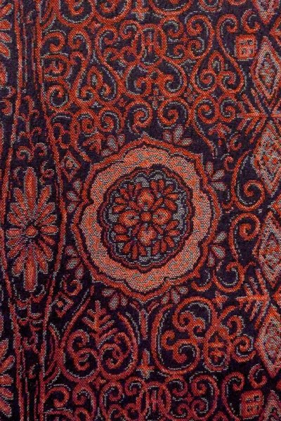 Photo6: O0718R Antique Japanese kimono   Black ORI woven for women / Silk. Chinz pattern   (Grade B) (6)