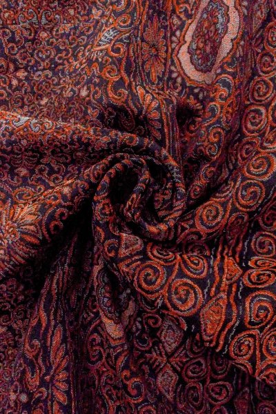 Photo11: O0718R Antique Japanese kimono   Black ORI woven for women / Silk. Chinz pattern   (Grade B) (11)