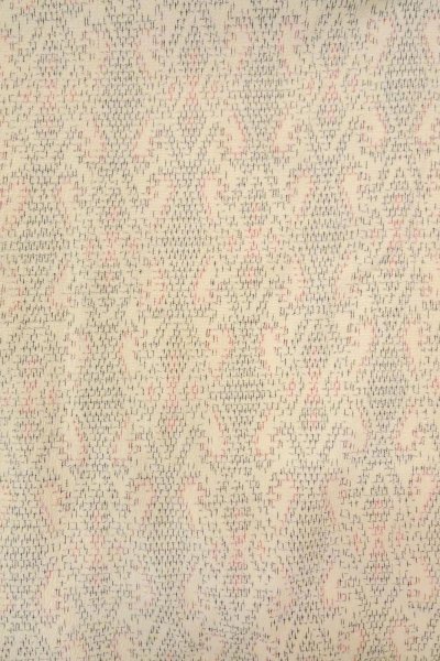 Photo3: O0718S Vintage Japanese kimono   Ivory ORI woven for women / Silk. Lozenges,   (Grade B) (3)
