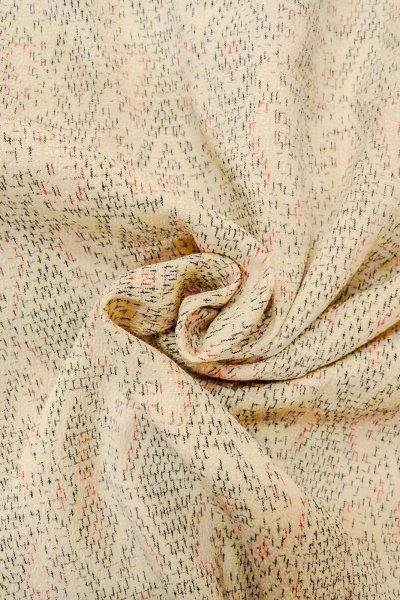 Photo11: O0718S Vintage Japanese kimono   Ivory ORI woven for women / Silk. Lozenges,   (Grade B) (11)