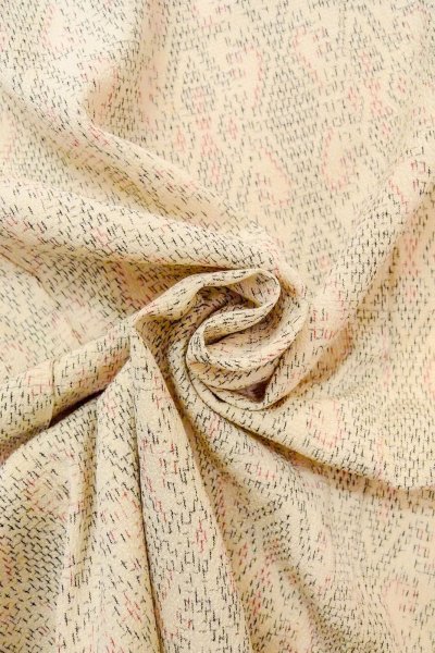 Photo12: O0718S Vintage Japanese kimono   Ivory ORI woven for women / Silk. Lozenges,   (Grade B) (12)