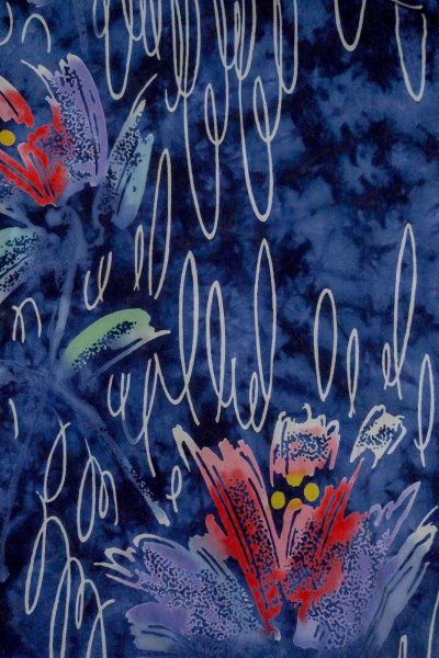 Photo3: O0718T Vintage Japanese kimono   Indigo Blue Pour Dyed Yukata for women / Cotton. Flower,   (Grade B) (3)