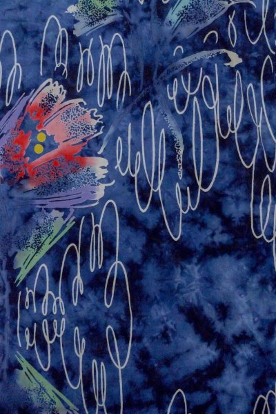 Photo4: O0718T Vintage Japanese kimono   Indigo Blue Pour Dyed Yukata for women / Cotton. Flower,   (Grade B) (4)