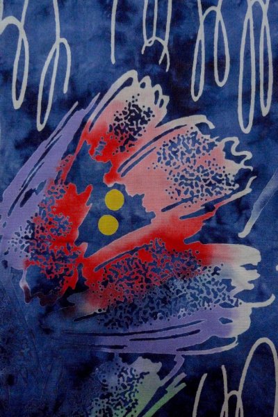 Photo5: O0718T Vintage Japanese kimono   Indigo Blue Pour Dyed Yukata for women / Cotton. Flower,   (Grade B) (5)