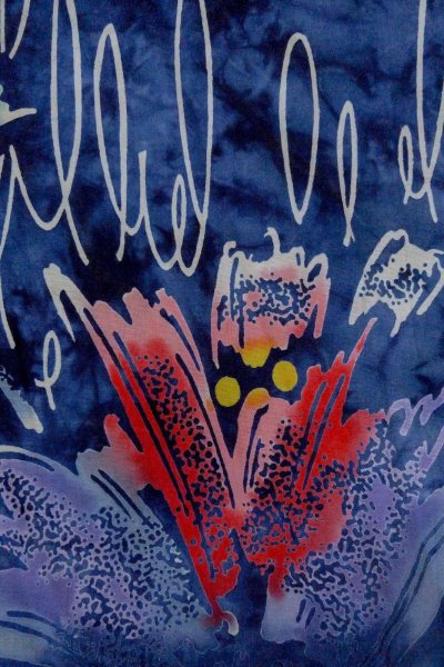 Photo7: O0718T Vintage Japanese kimono   Indigo Blue Pour Dyed Yukata for women / Cotton. Flower,   (Grade B) (7)