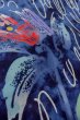 Photo10: O0718T Vintage Japanese kimono   Indigo Blue Pour Dyed Yukata for women / Cotton. Flower,   (Grade B) (10)