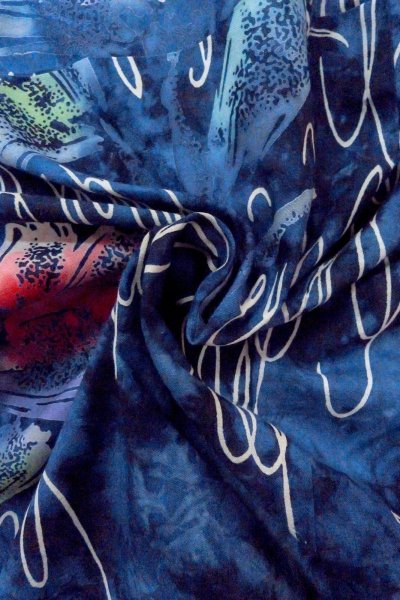 Photo11: O0718T Vintage Japanese kimono   Indigo Blue Pour Dyed Yukata for women / Cotton. Flower,   (Grade B) (11)