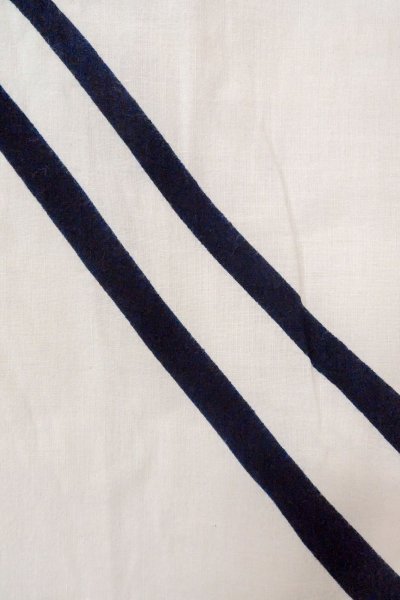 Photo6: O0718U Vintage Japanese kimono   White YUKATA summer(made in Japan) for women / Cotton. Line "Eba-pattern"  (Grade C) (6)