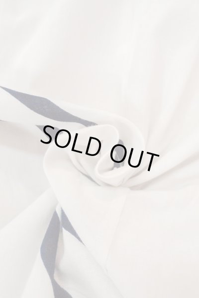 Photo11: O0718U Vintage Japanese kimono   White YUKATA summer(made in Japan) for women / Cotton. Line "Eba-pattern"  (Grade C) (11)