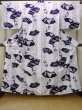 Photo1: O0718V Vintage Japanese kimono   White YUKATA summer(made in Japan) for women / Cotton. KIRI paulownia, Osaka castle motif  (Grade C) (1)