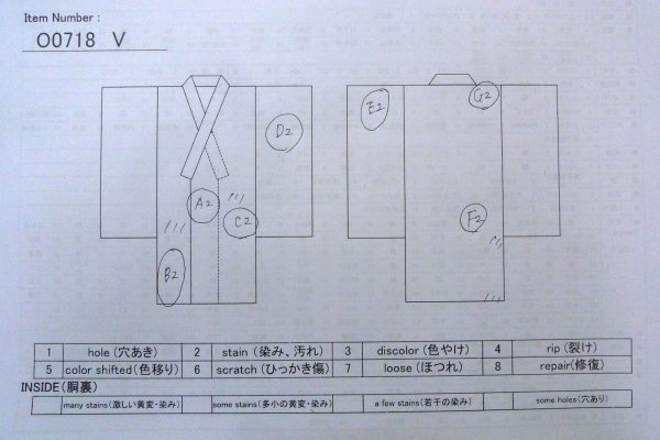 Photo13: O0718V Vintage Japanese kimono   White YUKATA summer(made in Japan) for women / Cotton. KIRI paulownia, Osaka castle motif  (Grade C) (13)