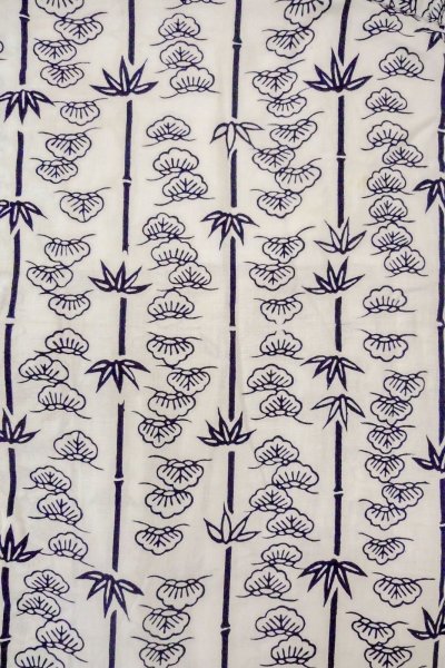 Photo3: O0718W Vintage Japanese kimono   White YUKATA summer(made in Japan) for women / Cotton. Camellia,   (Grade C) (3)