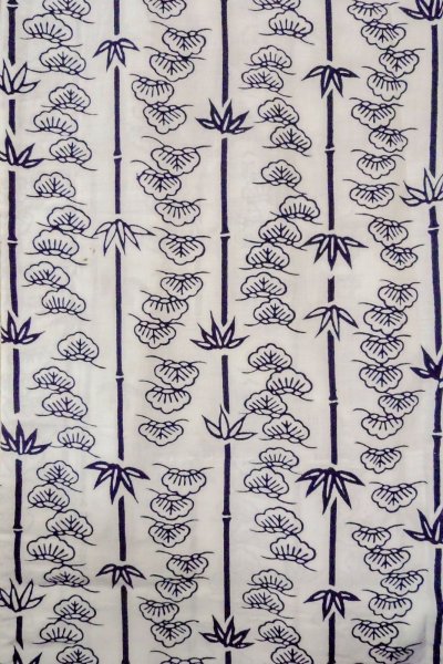 Photo4: O0718W Vintage Japanese kimono   White YUKATA summer(made in Japan) for women / Cotton. Camellia,   (Grade C) (4)