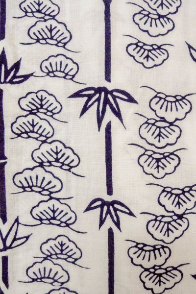 Photo5: O0718W Vintage Japanese kimono   White YUKATA summer(made in Japan) for women / Cotton. Camellia,   (Grade C) (5)