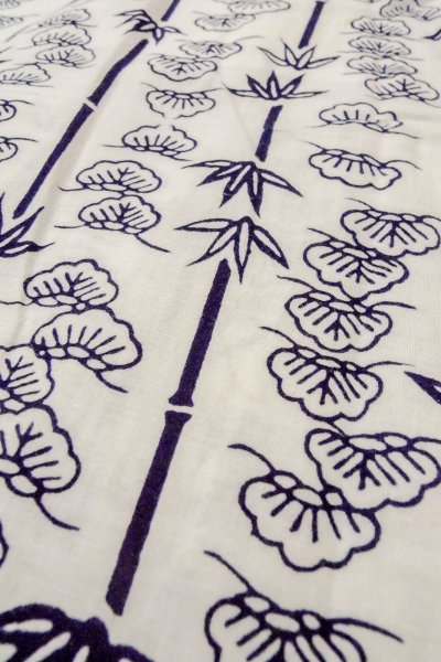 Photo8: O0718W Vintage Japanese kimono   White YUKATA summer(made in Japan) for women / Cotton. Camellia,   (Grade C) (8)