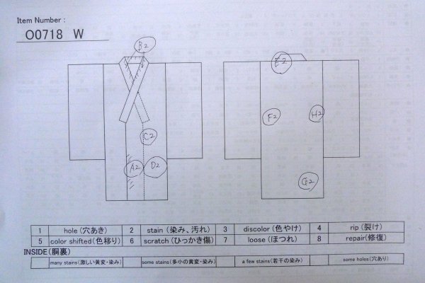 Photo13: O0718W Vintage Japanese kimono   White YUKATA summer(made in Japan) for women / Cotton. Camellia,   (Grade C) (13)