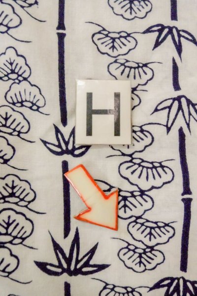 Photo21: O0718W Vintage Japanese kimono   White YUKATA summer(made in Japan) for women / Cotton. Camellia,   (Grade C) (21)