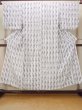 Photo1: O0718X Vintage Japanese kimono   White YUKATA summer(made in Japan) for women / Cotton. Abstract pattern Japanese traditional umbrella pattern.  (Grade C) (1)