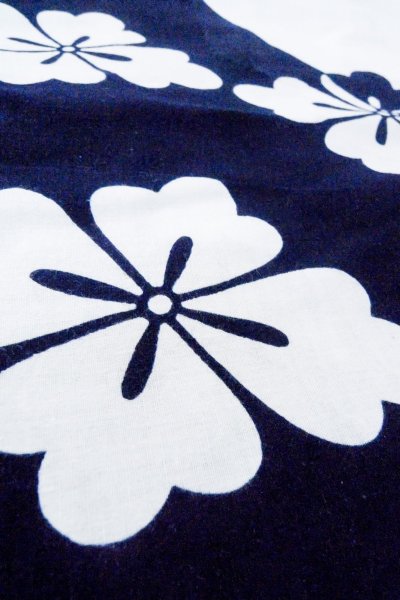 Photo10: O0718Y Vintage Japanese kimono   White YUKATA summer(made in Japan) for women / Cotton. Flower "Eba-pattern"  (Grade C) (10)