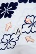 Photo14: O0718Y Vintage Japanese kimono   White YUKATA summer(made in Japan) for women / Cotton. Flower "Eba-pattern"  (Grade C) (14)