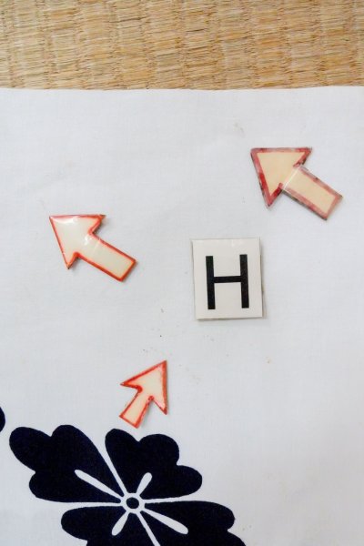 Photo21: O0718Y Vintage Japanese kimono   White YUKATA summer(made in Japan) for women / Cotton. Flower "Eba-pattern"  (Grade C) (21)