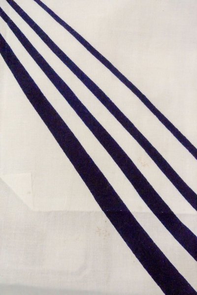 Photo5: O0718Z Vintage Japanese kimono   White YUKATA summer(made in Japan) for women / Cotton. Line, "Eba-pattern"  (Grade C) (5)