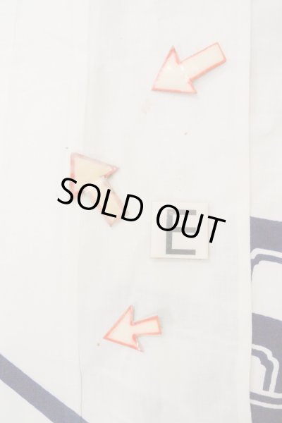 Photo18: O0718Z Vintage Japanese kimono   White YUKATA summer(made in Japan) for women / Cotton. Line, "Eba-pattern"  (Grade C) (18)