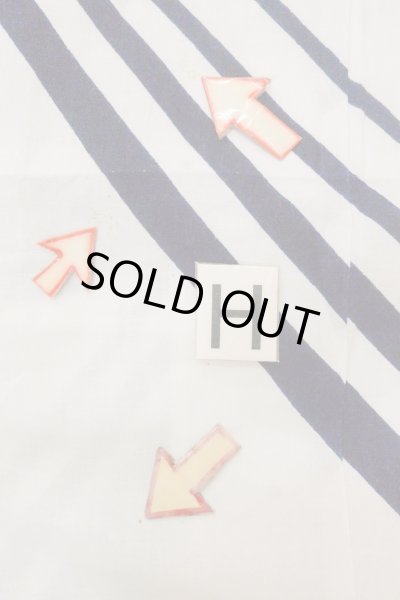 Photo21: O0718Z Vintage Japanese kimono   White YUKATA summer(made in Japan) for women / Cotton. Line, "Eba-pattern"  (Grade C) (21)