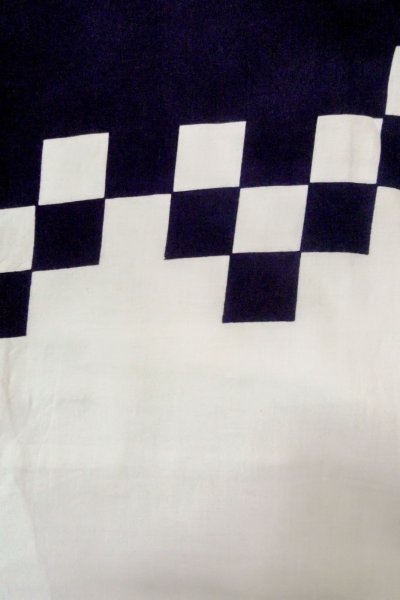 Photo3: O0719B Vintage Japanese kimono   White YUKATA summer(made in Japan) for women / Cotton. Quadrangle   (Grade C) (3)