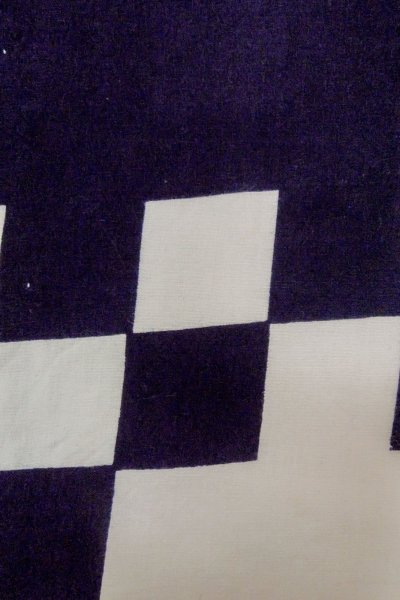 Photo5: O0719B Vintage Japanese kimono   White YUKATA summer(made in Japan) for women / Cotton. Quadrangle   (Grade C) (5)