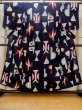 Photo1: O0719D Vintage Japanese kimono   Indigo Blue YUKATA summer(made in Japan) for women / Cotton/hemp Abstract pattern   (Grade C) (1)
