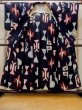 Photo2: O0719D Vintage Japanese kimono   Indigo Blue YUKATA summer(made in Japan) for women / Cotton/hemp Abstract pattern   (Grade C) (2)