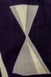 Photo5: O0719D Vintage Japanese kimono   Indigo Blue YUKATA summer(made in Japan) for women / Cotton/hemp Abstract pattern   (Grade C) (5)