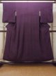Photo1: O0805B Vintage Japanese kimono   Purple IROMUJI plain colored for women / Silk. Line,   (Grade B) (1)