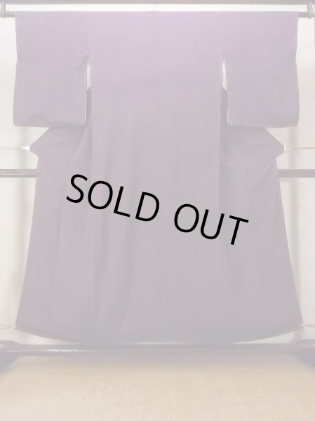 Photo1: O0805B Vintage Japanese kimono   Purple IROMUJI plain colored for women / Silk. Line,   (Grade B) (1)