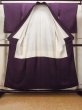 Photo2: O0805B Vintage Japanese kimono   Purple IROMUJI plain colored for women / Silk. Line,   (Grade B) (2)