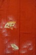 Photo4: Mint O0805D Vintage Japanese kimono  Dark Vermilion TSUKESAGE formal for women / Silk. Chrysanthemum,   (Grade A) (4)
