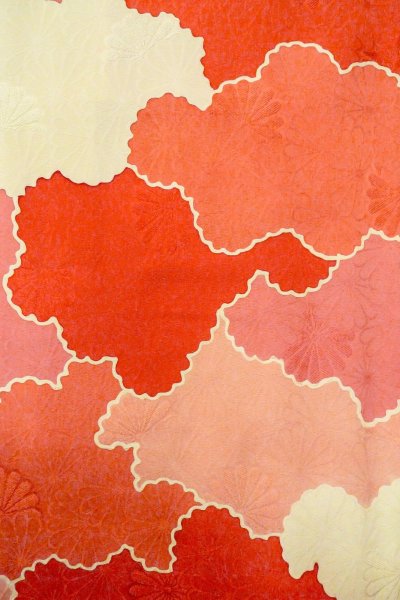 Photo4: O0805E Vintage Japanese kimono   Ivory HAORI short jacket for women / Silk. Cloud   (Grade B) (4)