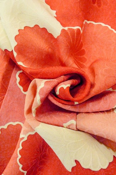 Photo12: O0805E Vintage Japanese kimono   Ivory HAORI short jacket for women / Silk. Cloud   (Grade B) (12)