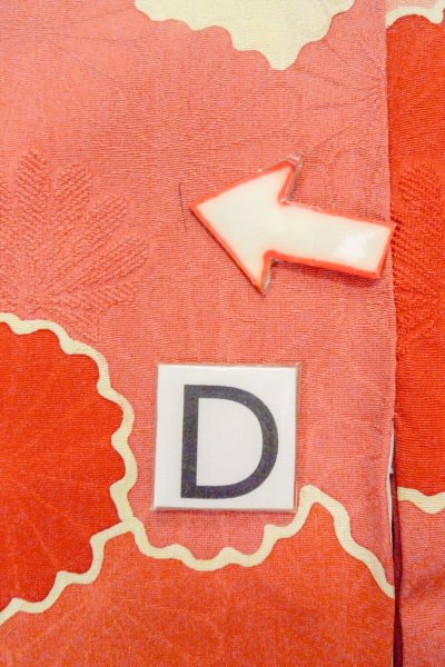 Photo17: O0805E Vintage Japanese kimono   Ivory HAORI short jacket for women / Silk. Cloud   (Grade B) (17)