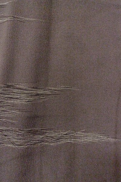 Photo8: O0805F Vintage Japanese kimono   Gray HAORI short jacket for women / Silk. Line,   (Grade B) (8)