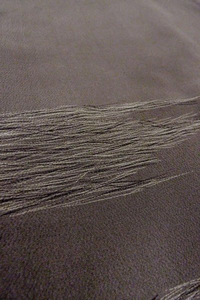 Photo9: O0805F Vintage Japanese kimono   Gray HAORI short jacket for women / Silk. Line,   (Grade B) (9)