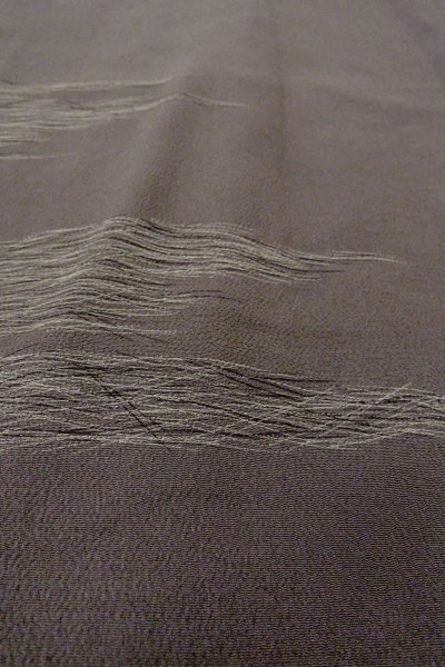 Photo10: O0805F Vintage Japanese kimono   Gray HAORI short jacket for women / Silk. Line,   (Grade B) (10)