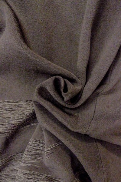 Photo12: O0805F Vintage Japanese kimono   Gray HAORI short jacket for women / Silk. Line,   (Grade B) (12)