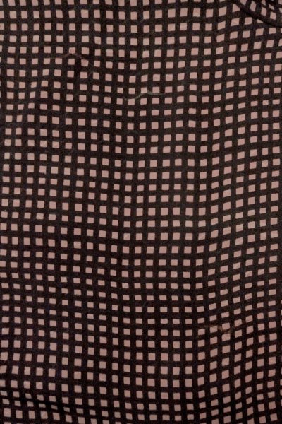 Photo3: O0805G Vintage Japanese kimono   Black HAORI short jacket for women / Silk. Plaid Checks   (Grade C) (3)