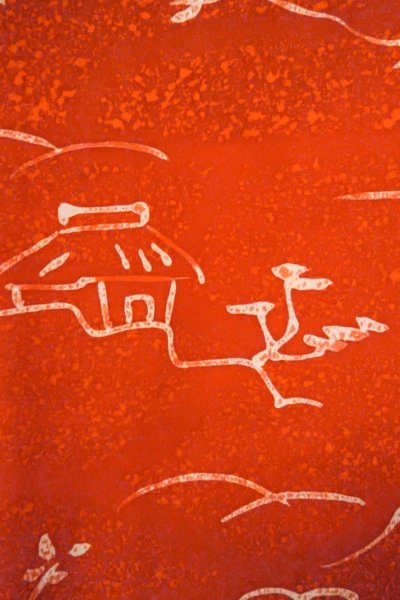 Photo5: Mint O0805H Vintage Japanese kimono   Vermilion HAORI short jacket for women / Silk. House,   (Grade A) (5)