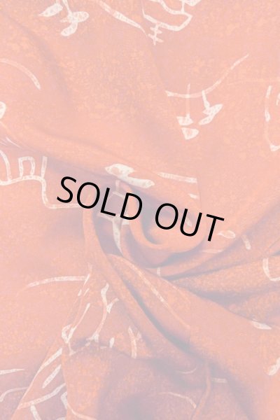 Photo11: Mint O0805H Vintage Japanese kimono   Vermilion HAORI short jacket for women / Silk. House,   (Grade A) (11)