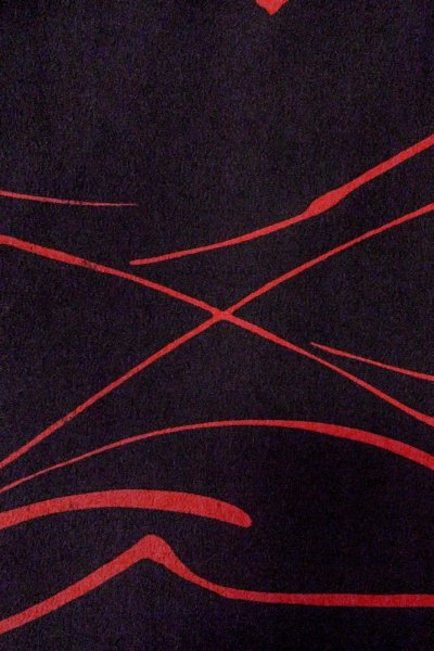 Photo7: O0805I Vintage Japanese kimono   Black HAORI short jacket for women / Synthetic. Abstract pattern   (Grade B) (7)