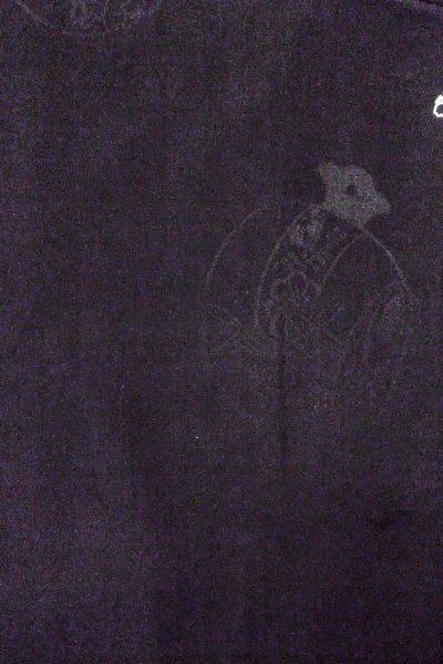 Photo5: O0805J Vintage Japanese kimono   Black HAORI short jacket for women / Silk.  Base woven pattern: Treasures, Crossed circles, Dapple pattern  (Grade B) (5)