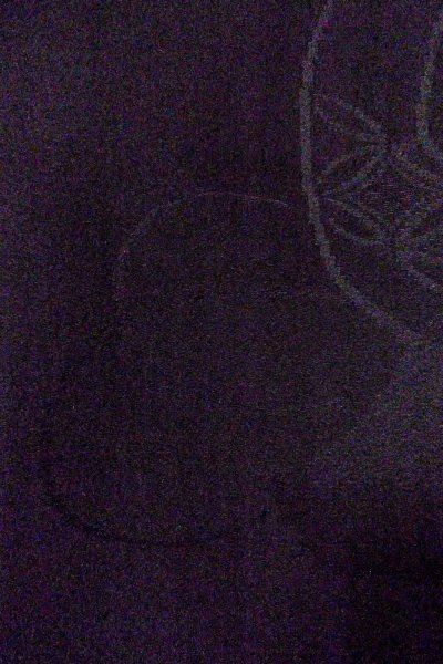 Photo9: O0805J Vintage Japanese kimono   Black HAORI short jacket for women / Silk.  Base woven pattern: Treasures, Crossed circles, Dapple pattern  (Grade B) (9)